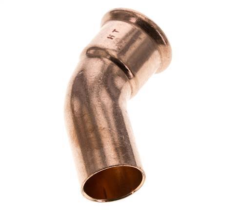 45deg Elbow Press Fitting - 28mm Female & 28mm Male - Copper alloy