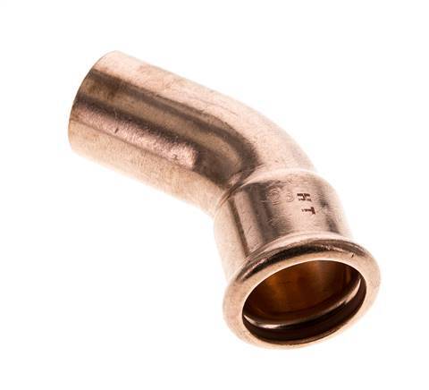 45deg Elbow Press Fitting - 28mm Female & 28mm Male - Copper alloy