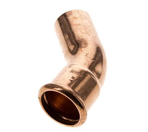 45deg Elbow Press Fitting - 42mm Female & 42mm Male - Copper alloy