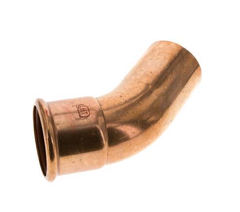 45deg Elbow Press Fitting - 54mm Female & 54mm Male - Copper alloy