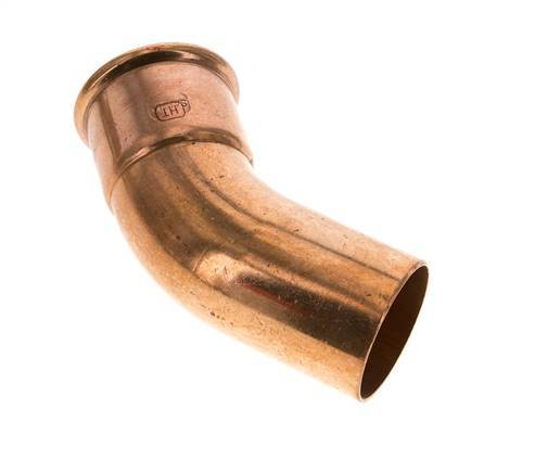 45deg Elbow Press Fitting - 54mm Female & 54mm Male - Copper alloy