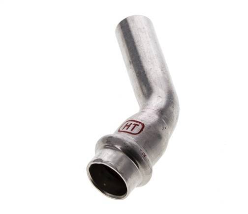 45deg Elbow Press Fitting - 15mm Female & 15mm Male - Stainless Steel