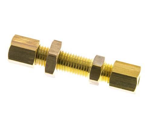 4mm Brass Straight Compression Fitting Bulkhead 150 bar DIN EN 1254-2