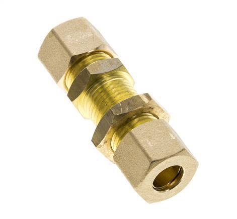 10mm Brass Straight Compression Fitting Bulkhead 95 bar DIN EN 1254-2
