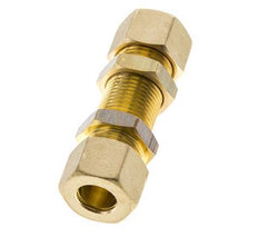 12mm Brass Straight Compression Fitting Bulkhead 75 bar DIN EN 1254-2