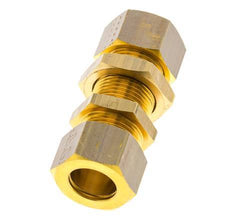 15mm Brass Straight Compression Fitting Bulkhead 82 bar DIN EN 1254-2