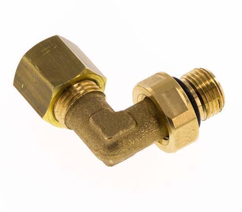 6mm & G1/8'' Brass Elbow Compression Fitting with Male Threads 150 bar NBR Adjustable DIN EN 1254-2
