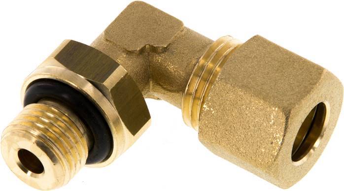 10mm & G1/4'' Brass Elbow Compression Fitting with Male Threads 95 bar NBR Adjustable DIN EN 1254-2