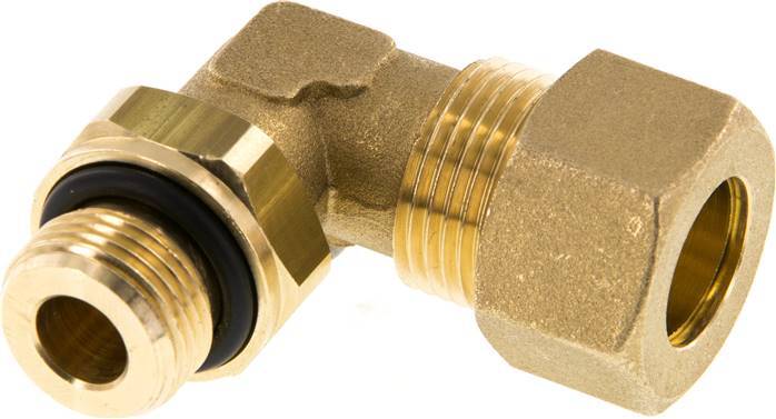 14mm & G3/8'' Brass Elbow Compression Fitting with Male Threads 89 bar NBR Adjustable DIN EN 1254-2