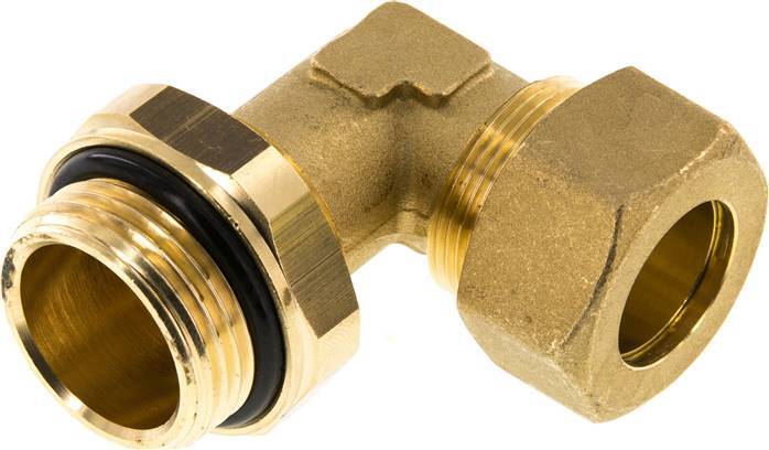 22mm & G1'' Brass Elbow Compression Fitting with Male Threads 54 bar NBR Adjustable DIN EN 1254-2
