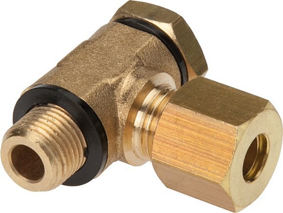 8mm & G1/8'' Brass Swivel Joint Compression Fitting with Male Threads 135 bar Polyamide DIN EN 1254-2