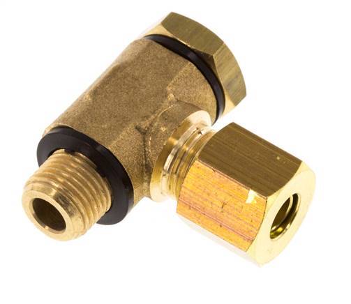 6mm & G1/8'' Brass Swivel Joint Compression Fitting with Male Threads 150 bar Polyamide DIN EN 1254-2
