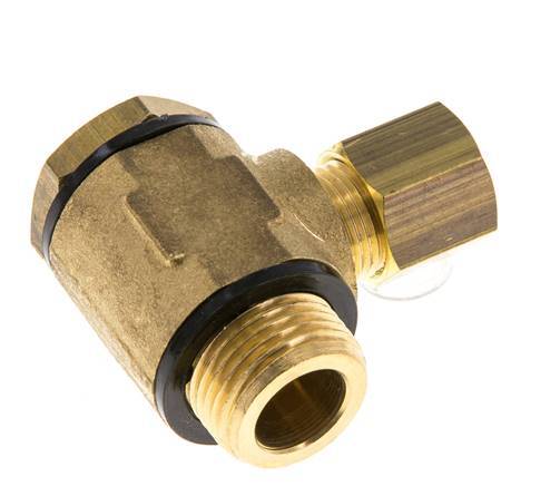 8mm & G3/8'' Brass Swivel Joint Compression Fitting with Male Threads 135 bar Polyamide DIN EN 1254-2