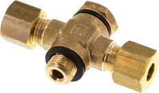 6mm & G1/8'' Brass T-Shape Tee Compression Fitting with Male Threads 150 bar Zinc plated Steel, with NBR insert DIN EN 1254-2
