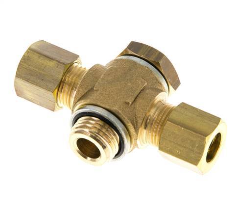 Comp Fitting T 8mm & G1/4'' Brass T-Shape Tee Compression Fitting with Male Threads 1 ...