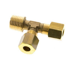 6mm & R1/4'' Brass Right Angle Tee Compression Fitting with Male Threads 150 bar DIN EN 1254-2 [2 Pieces]