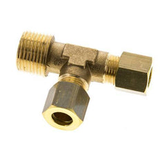 8mm & R3/8'' Brass Right Angle Tee Compression Fitting with Male Threads 135 bar DIN EN 1254-2