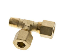 10mm & R1/4'' Brass Right Angle Tee Compression Fitting with Male Threads 95 bar DIN EN 1254-2
