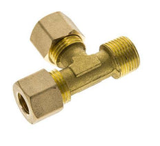 10mm & R3/8'' Brass Right Angle Tee Compression Fitting with Male Threads 95 bar DIN EN 1254-2