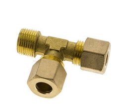 10mm & R3/8'' Brass Right Angle Tee Compression Fitting with Male Threads 95 bar DIN EN 1254-2