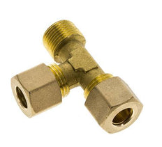 10mm & R3/8'' Brass Right Angle Tee Compression Fitting with Male Threads 95 bar DIN EN 1254-2