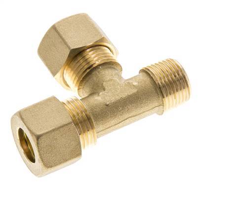 12mm & R3/8'' Brass Right Angle Tee Compression Fitting with Male Thre ...