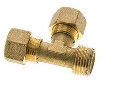 12mm & R1/2'' Brass Right Angle Tee Compression Fitting with Male Threads 75 bar DIN EN 1254-2
