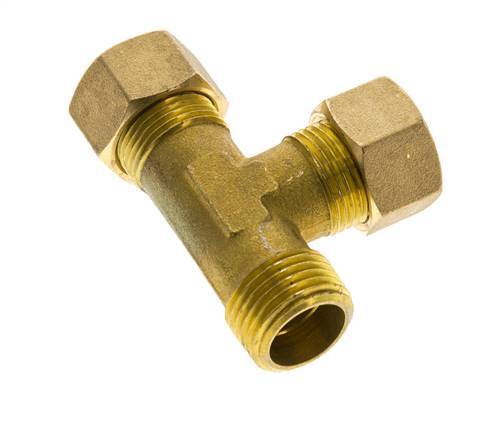 14mm & R1/2'' Brass Right Angle Tee Compression Fitting with Male Threads 89 bar DIN EN 1254-2