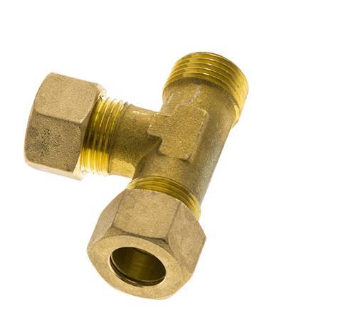 14mm & R1/2'' Brass Right Angle Tee Compression Fitting with Male Threads 89 bar DIN EN 1254-2