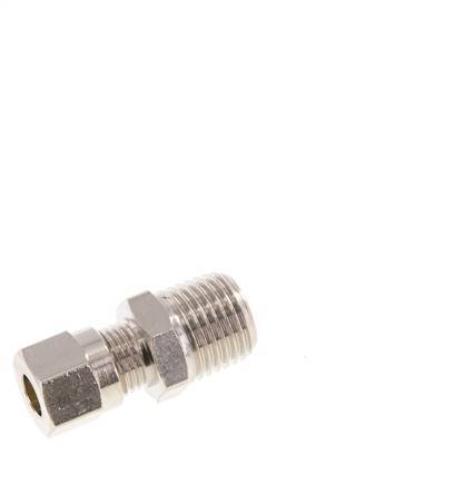 6LL & R1/4'' Nickel plated Brass Straight Cutting Fitting with Male Threads 100 bar ISO 8434-1 [2 Pieces]