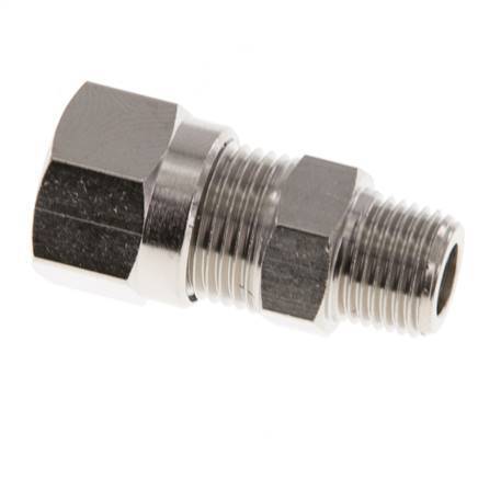 8LL & R1/8'' Nickel plated Brass Straight Cutting Fitting with Male Threads 100 bar ISO 8434-1 [2 Pieces]