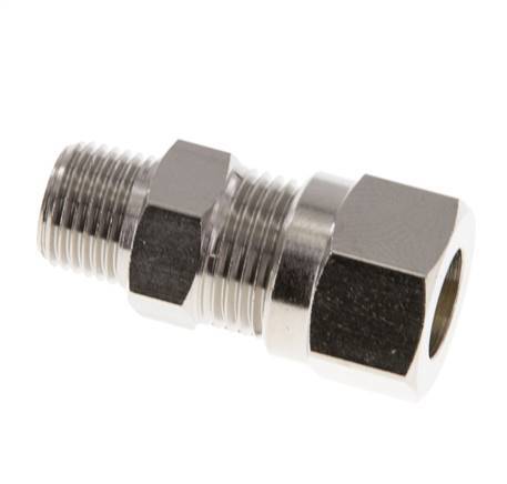 8LL & R1/8'' Nickel plated Brass Straight Cutting Fitting with Male Threads 100 bar ISO 8434-1 [2 Pieces]