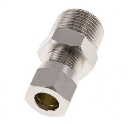8LL & R3/8'' Nickel plated Brass Straight Cutting Fitting with Male Threads 100 bar ISO 8434-1 [2 Pieces]