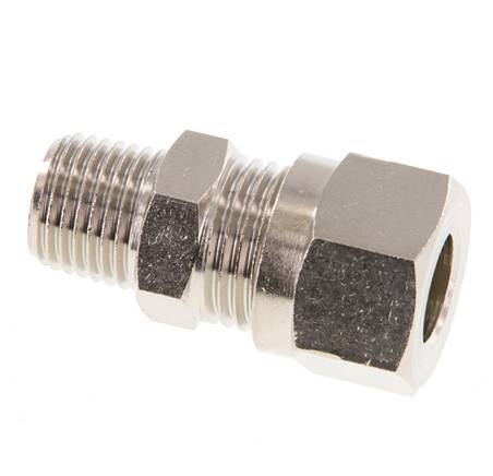 10L & R1/4'' Nickel plated Brass Straight Cutting Fitting with Male Threads 115 bar ISO 8434-1 [2 Pieces]