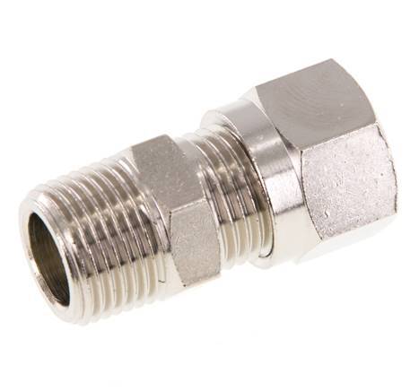 10L & R3/8'' Nickel plated Brass Straight Cutting Fitting with Male Threads 115 bar ISO 8434-1 [2 Pieces]