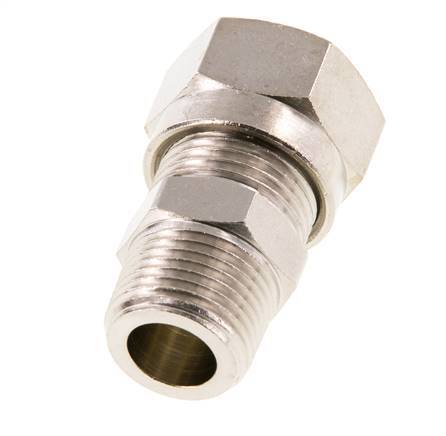 12L & R3/8'' Nickel plated Brass Straight Cutting Fitting with Male Threads 75 bar ISO 8434-1 [2 Pieces]