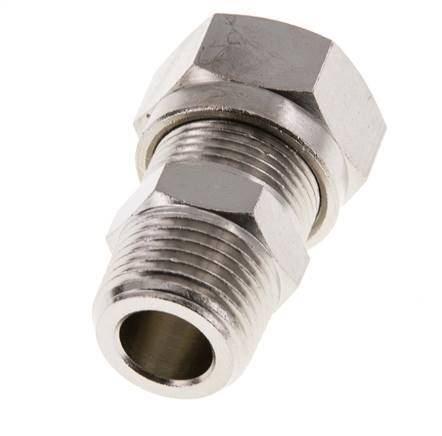 15L & R1/2'' Nickel plated Brass Straight Cutting Fitting with Male Threads 70 bar ISO 8434-1