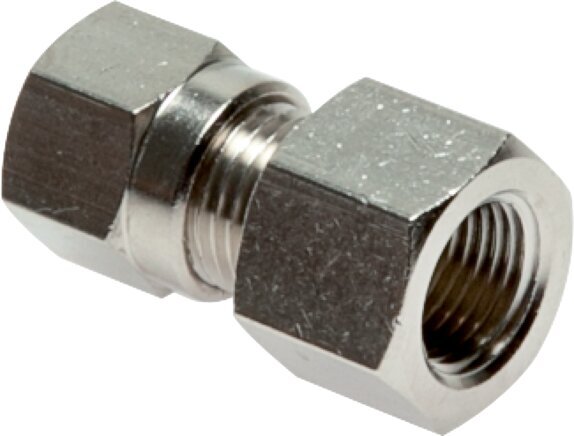 10L & G1/4'' Nickel plated Brass Straight Cutting Fitting with Female Threads 115 bar ISO 8434-1 [2 Pieces]