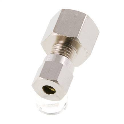 4LL & G1/8'' Nickel plated Brass Straight Cutting Fitting with Female Threads 100 bar ISO 8434-1 [2 Pieces]