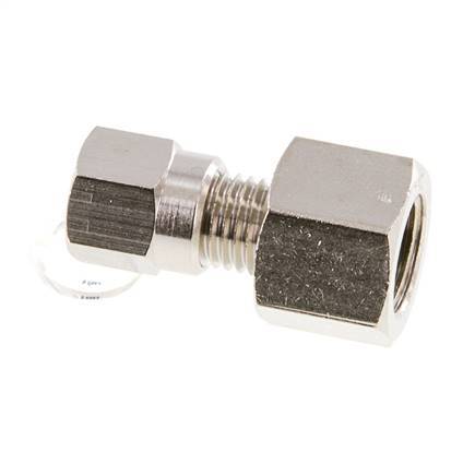 4LL & G1/8'' Nickel plated Brass Straight Cutting Fitting with Female Threads 100 bar ISO 8434-1 [2 Pieces]