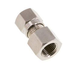 6LL & G1/8'' Nickel plated Brass Straight Cutting Fitting with Female Threads 100 bar ISO 8434-1 [2 Pieces]