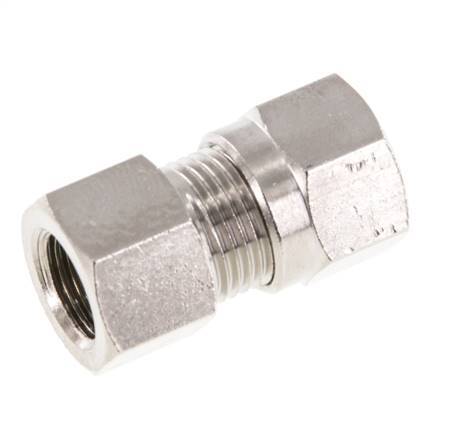 8LL & G1/8'' Nickel plated Brass Straight Cutting Fitting with Female Threads 100 bar ISO 8434-1 [2 Pieces]