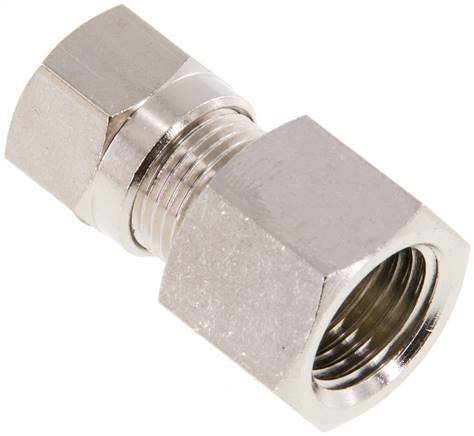 8LL & G1/4'' Nickel plated Brass Straight Cutting Fitting with Female Threads 100 bar ISO 8434-1 [2 Pieces]