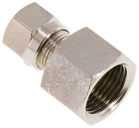 8LL & G3/8'' Nickel plated Brass Straight Cutting Fitting with Female Threads 100 bar ISO 8434-1 [2 Pieces]