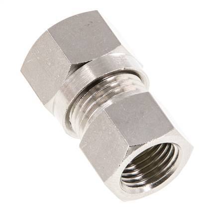 10L & G1/4'' Nickel plated Brass Straight Cutting Fitting with Female Threads 115 bar ISO 8434-1 [2 Pieces]