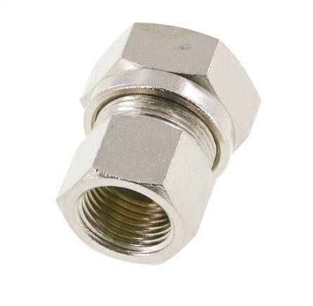 18L & G1/2'' Nickel plated Brass Straight Cutting Fitting with Female Threads 65 bar ISO 8434-1