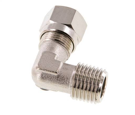 8LL & R1/4'' Nickel plated Brass Elbow Cutting Fitting with Male Threads 100 bar ISO 8434-1 [2 Pieces]