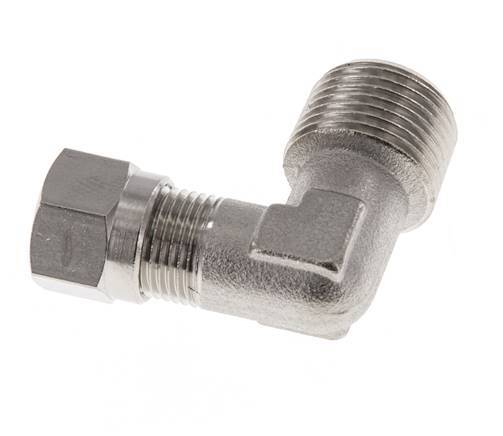 8LL & R3/8'' Nickel plated Brass Elbow Cutting Fitting with Male Threads 100 bar ISO 8434-1 [2 Pieces]