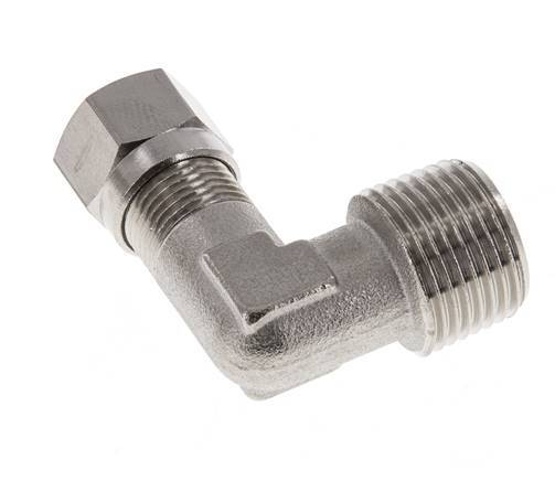 8LL & R3/8'' Nickel plated Brass Elbow Cutting Fitting with Male Threads 100 bar ISO 8434-1 [2 Pieces]