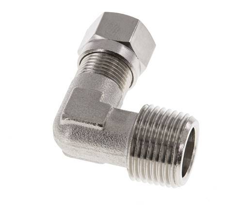 8LL & R3/8'' Nickel plated Brass Elbow Cutting Fitting with Male Threads 100 bar ISO 8434-1 [2 Pieces]